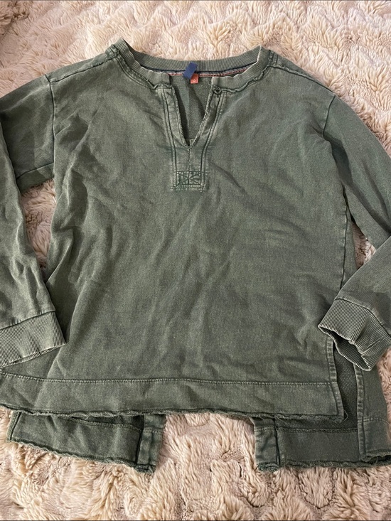 Pilcro Sweaters - Pilcro Olive Green Long-Sleeve Henley Pullover